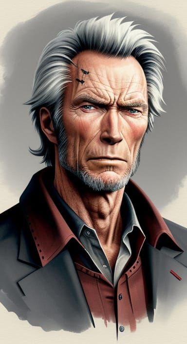 Western Hero in a Gritty, Brightly Colored Portrait