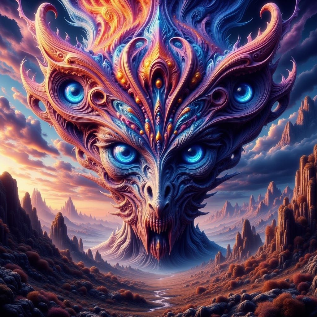 Surreal Giraffe Couple Dine in Enchanted Restaurant Scene