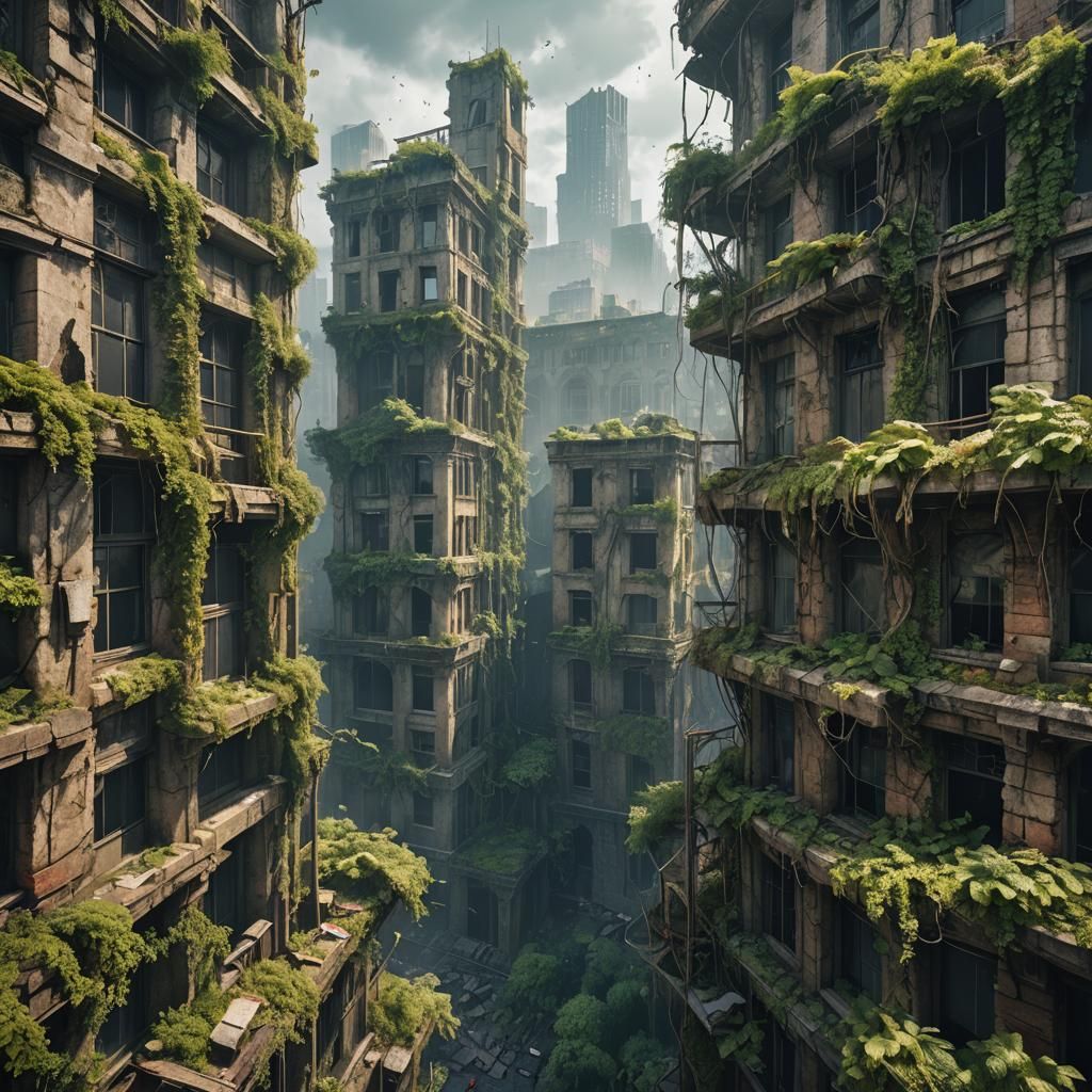 Nature Reclaims a Post-Apocalyptic Cityscape