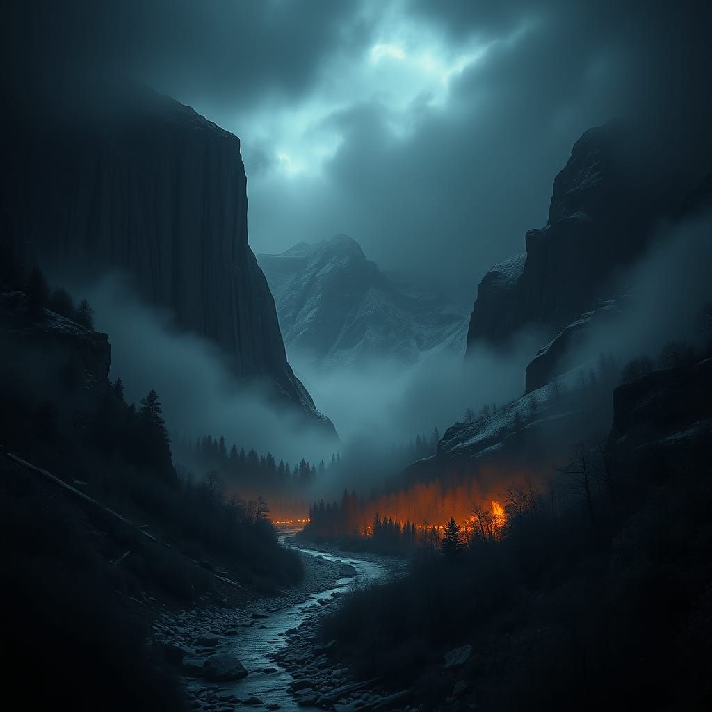 Majestic High-Contrast Scene in Hyperrealistic Detail