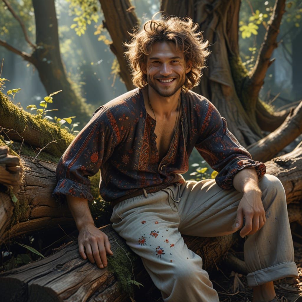 Hippie Portrait Inspired by Rembrandt's Style