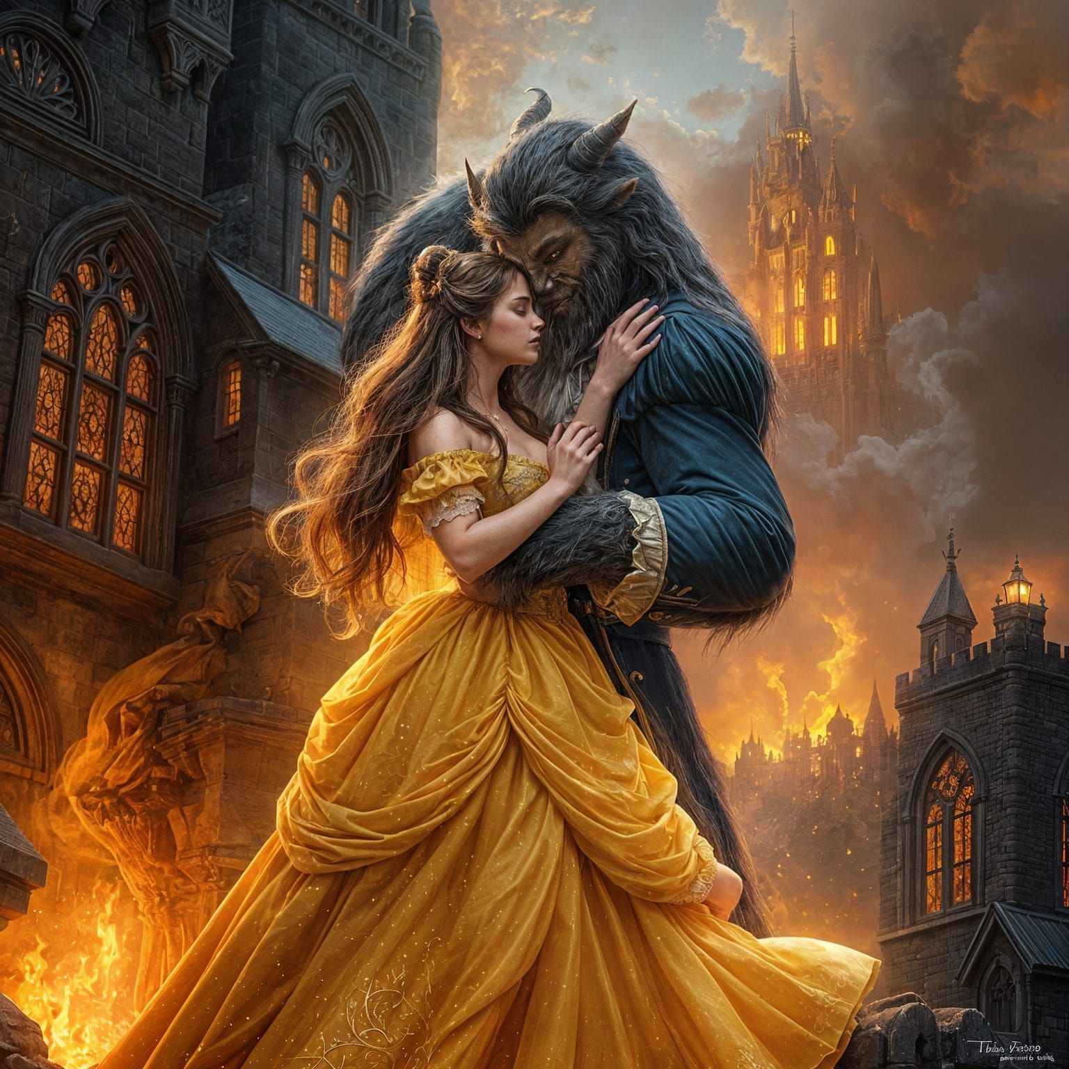 Beauty and the Beast in a Fiery, Whimsical Dance