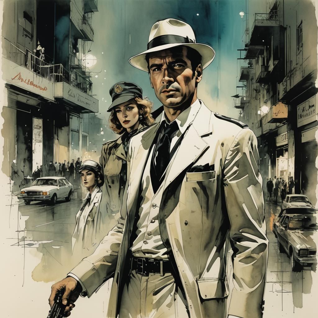 Casablanca Reimagined in Sienkiewicz Style