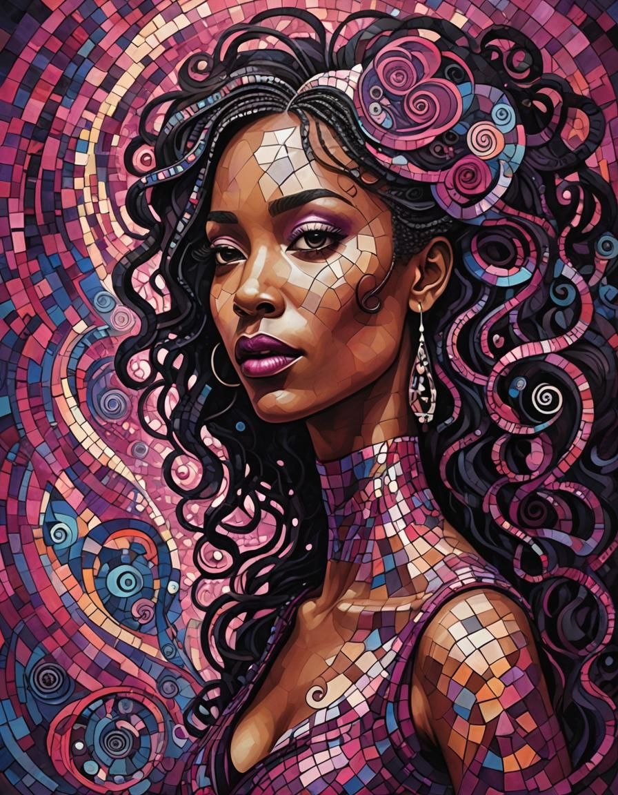 Melanin Singer: Surreal Mosaic Album Art