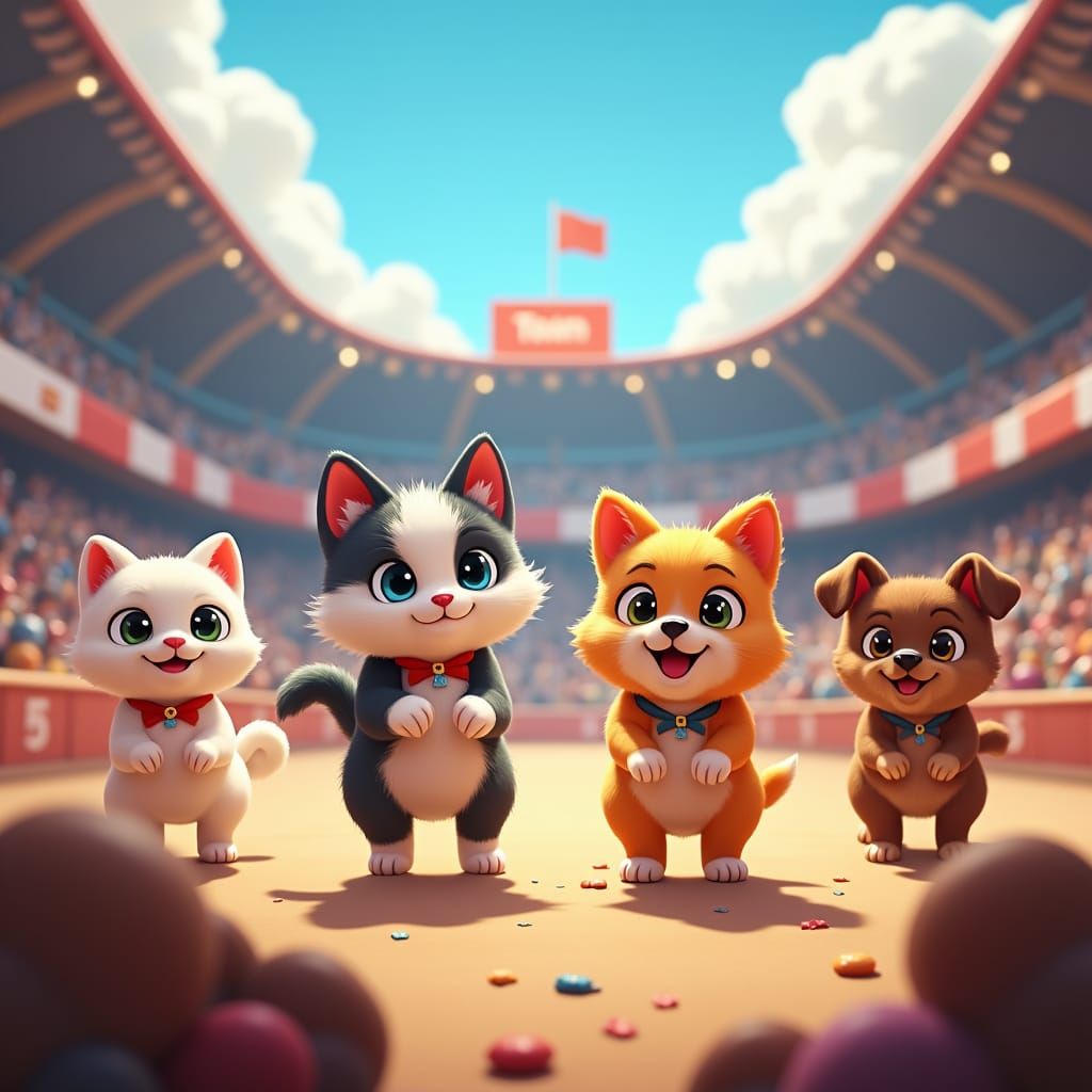 Cats Versus Dogs: A Whimsical Competition in 8K