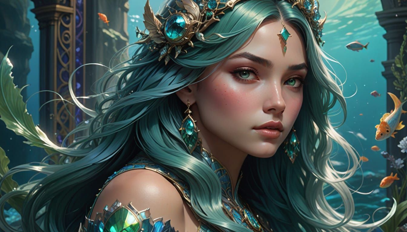 Merfolk Hybrid in Iridescent Splendor