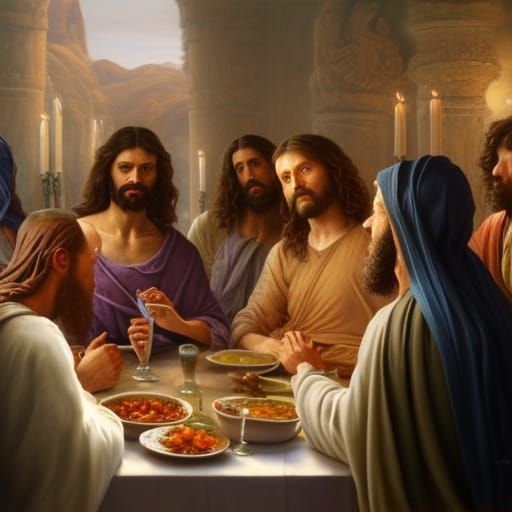 The Last Supper: Detailed Oil Painting