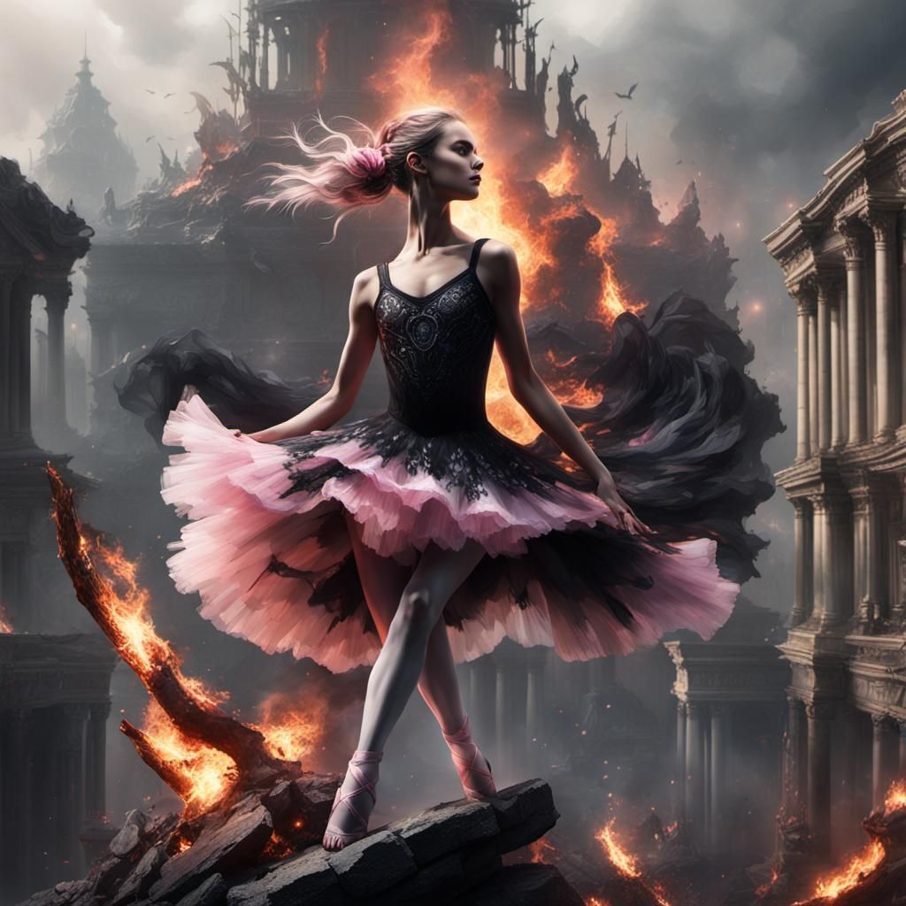Ballerina in Chaos: Hyperdetailed Concept Art