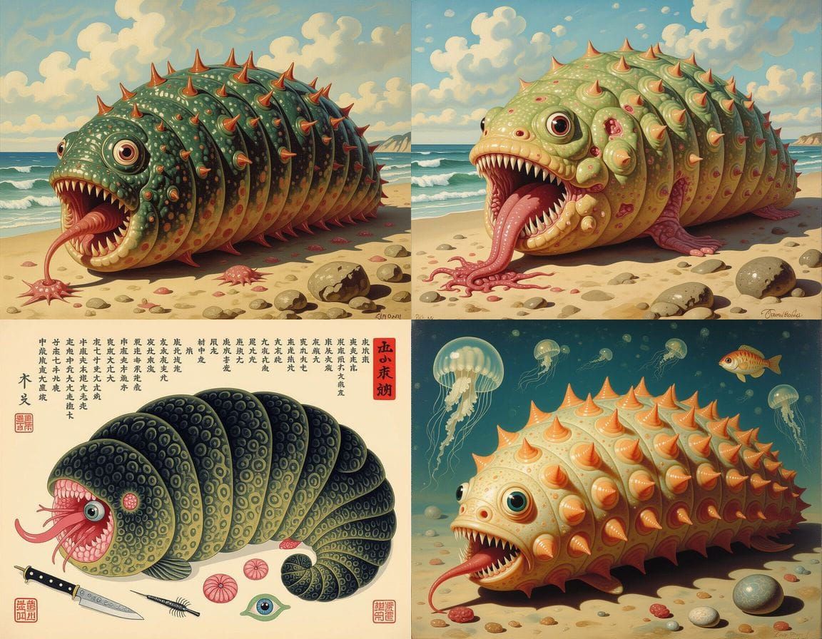 Grotesque Mutant Sea Cucumber: A Surreal Horror