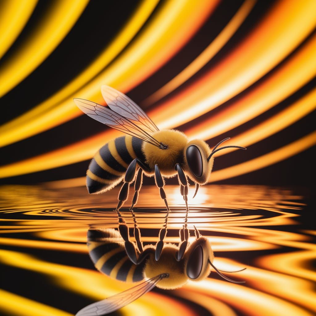 Maya the Bee in Flight: A Serene 4K Photograph