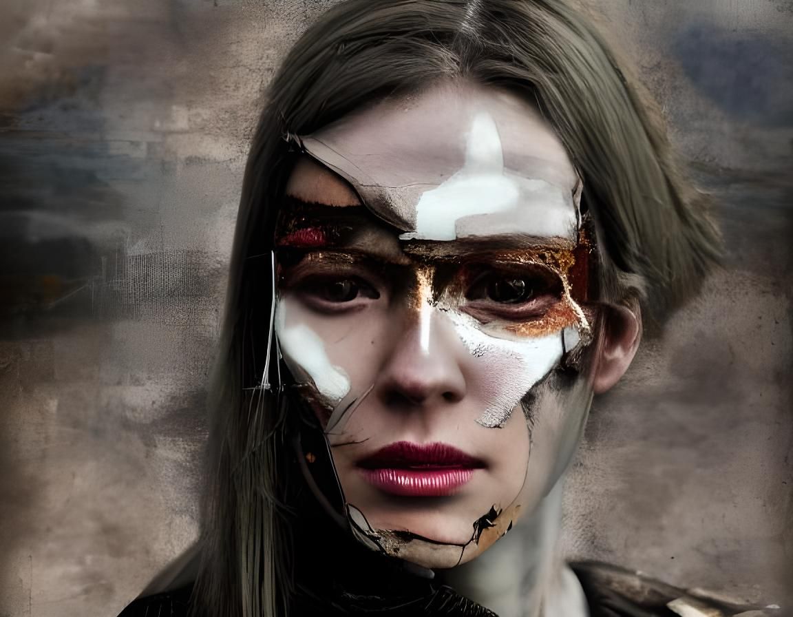 Cyberpunk Girl Crash Lands at Sunset