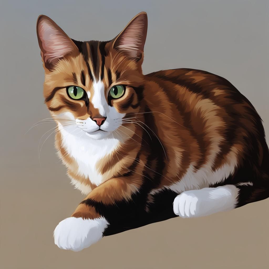 Gigachad Cat Meme Portrait