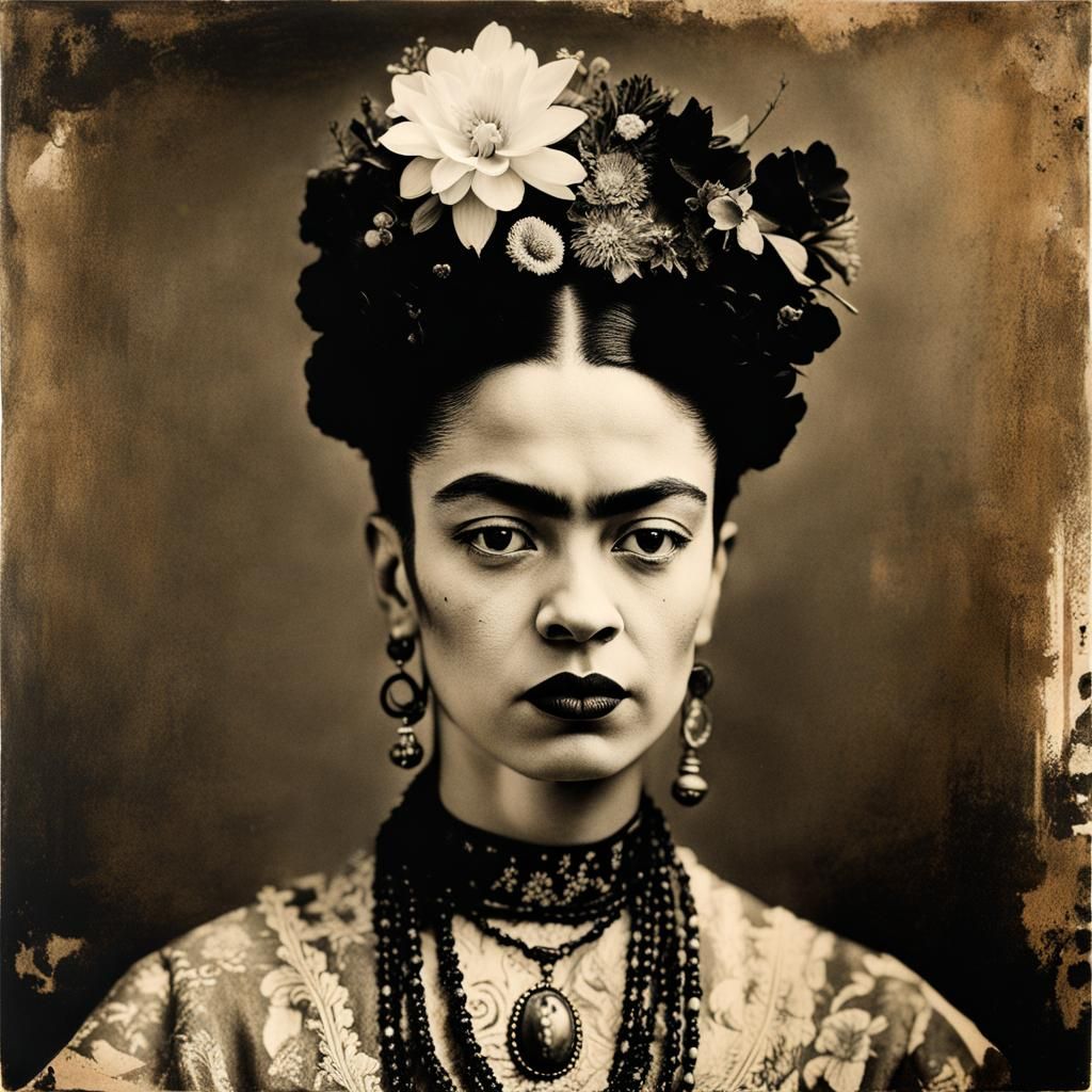 Creepy Goth Portrait in Mixed Media Collage