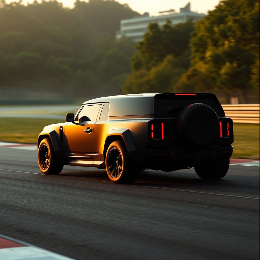 Bugatti Land Rover Defender Races at Dawn
