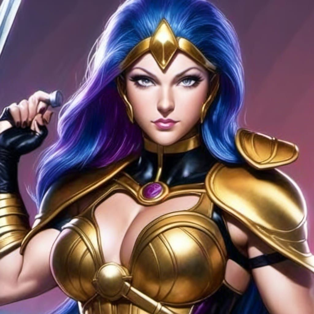 Anime Style Huntress Bodybuilder Illustration