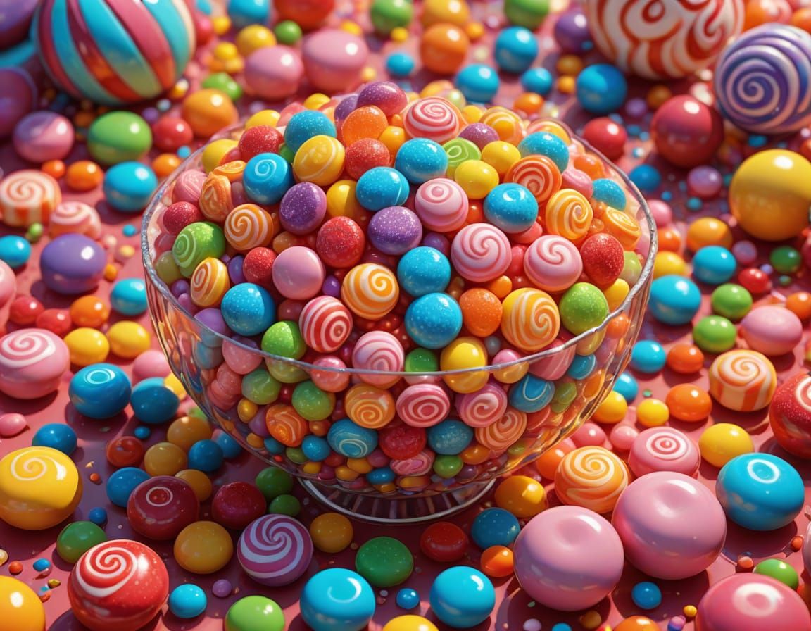 Surreal Candy Landscape with Swashbuckling Sword