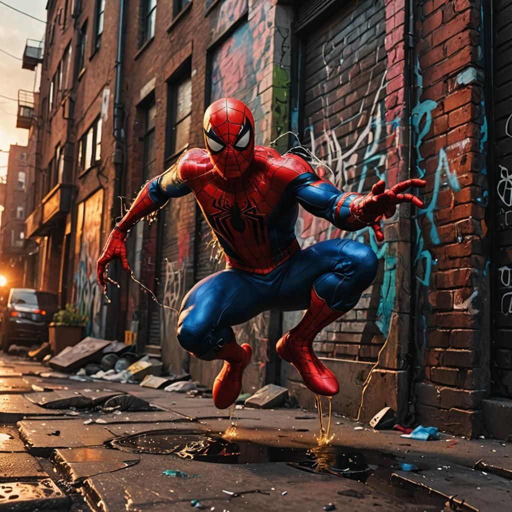Spider-Man vs Villains: Cinematic Digital Street Art