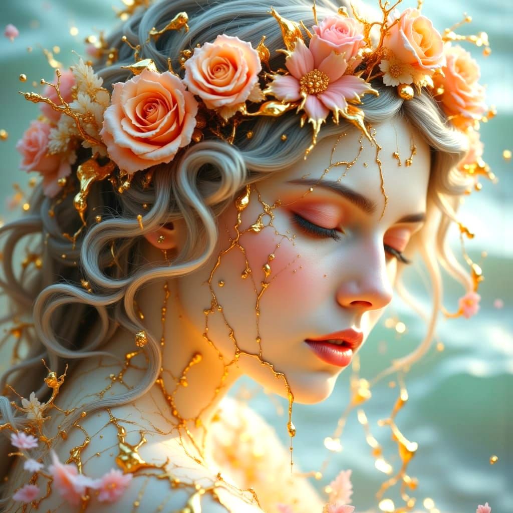 Venus, Goddess of Love, in Rococo Style