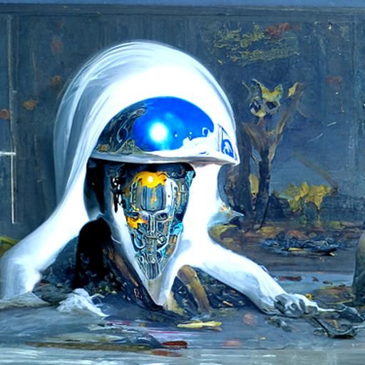 AI Guardian in Oil Painting Style