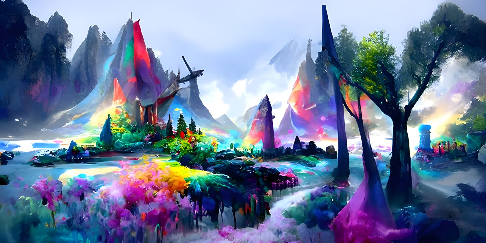Vibrant Colorful Fantasy Landscape