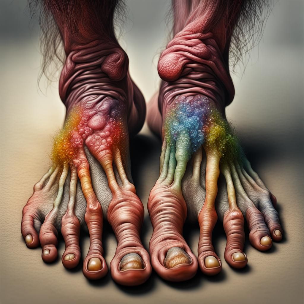 Hyperrealistic Photograph of a Six-Toed Foot