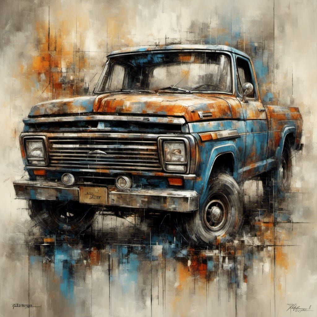 Vintage Ford F150 with Abstract Style