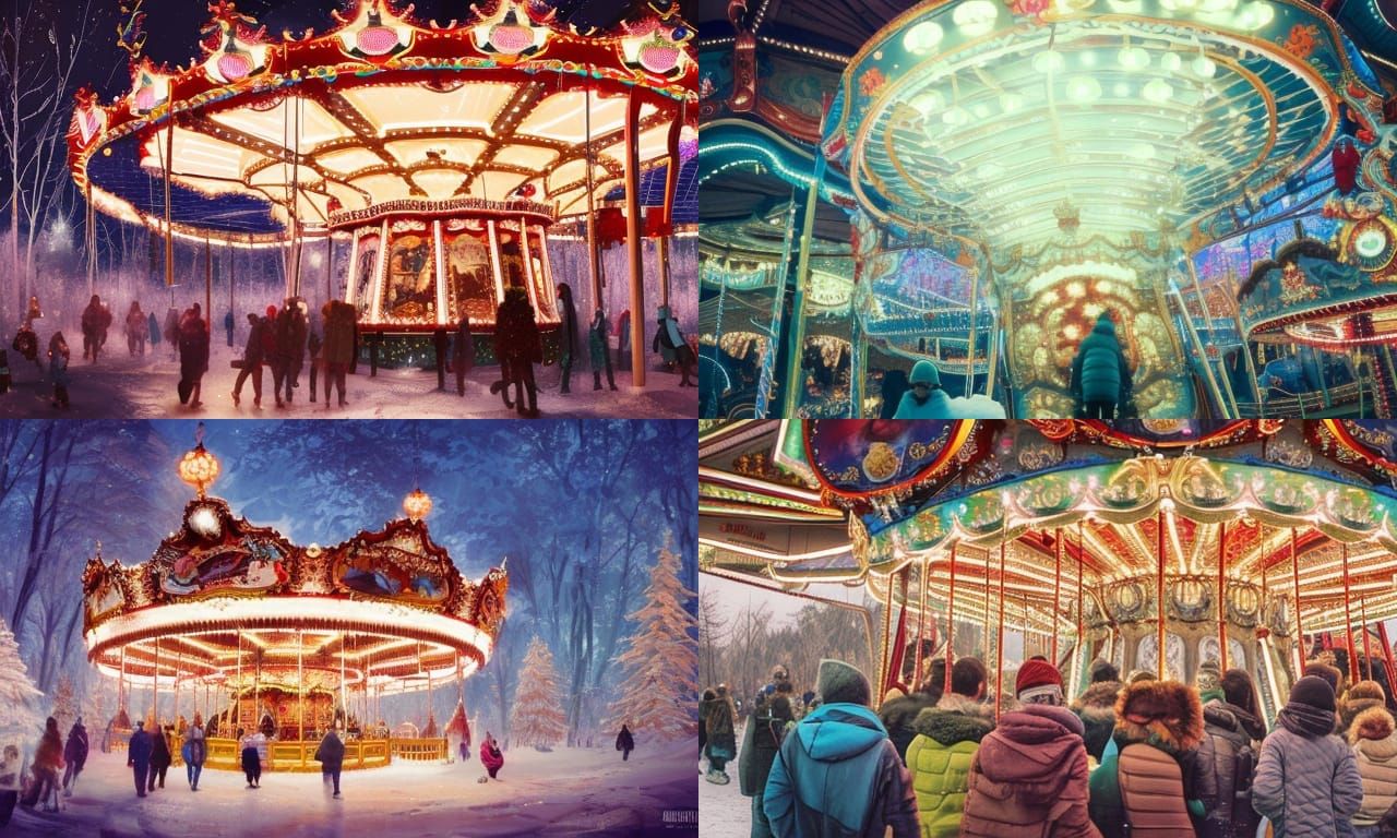 Winter Wonderland Amusement Park in Hyperdetailed CGI