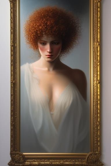 Red-Haired Goddess Portrait in Hyperrealistic Style