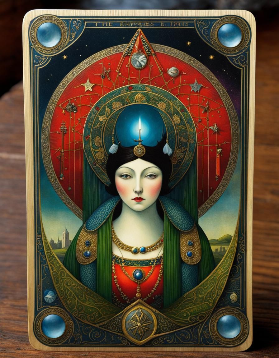 The Empress Tarot Card in Surrealist Style