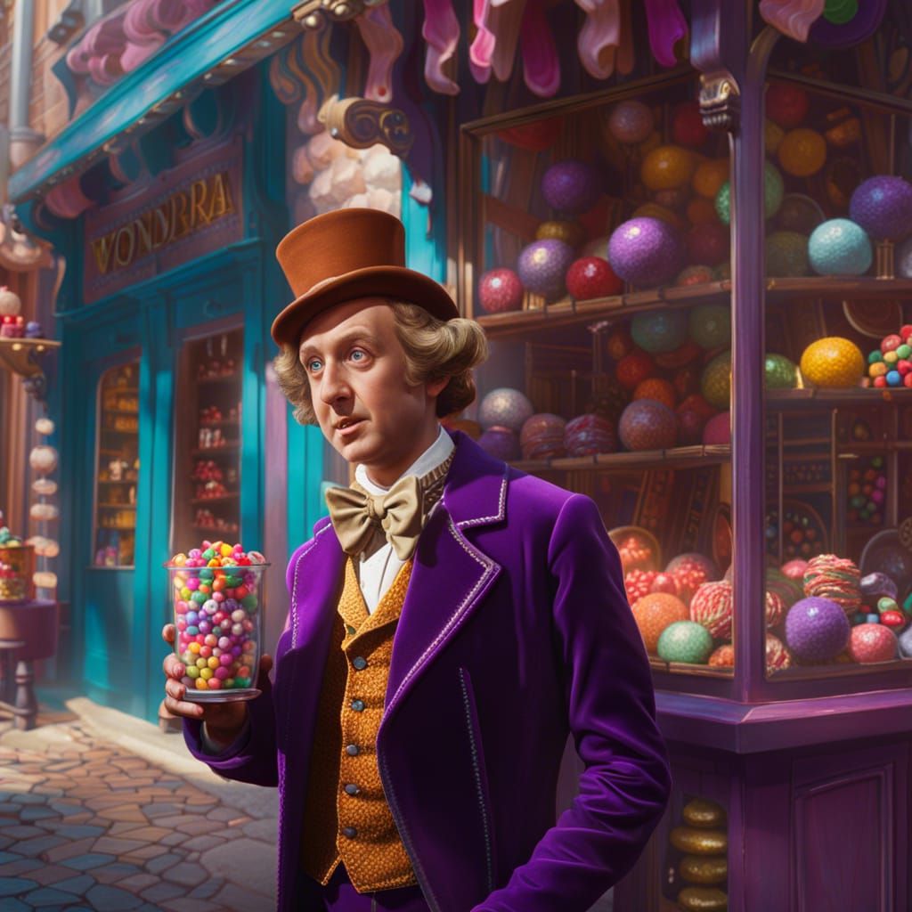Willy Wonka's Magical Candy Shop: Digital Mixed Media