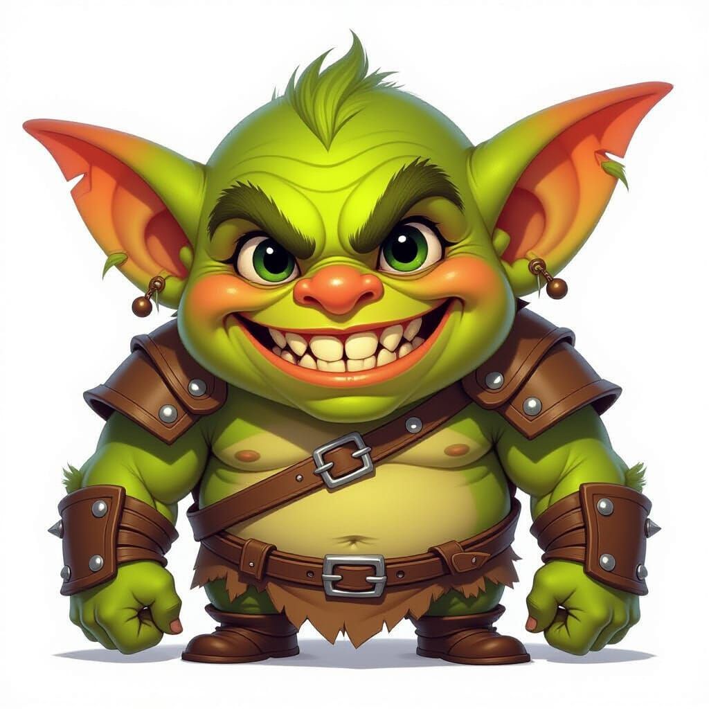 Whimsical Cartoon Goblin Character Design