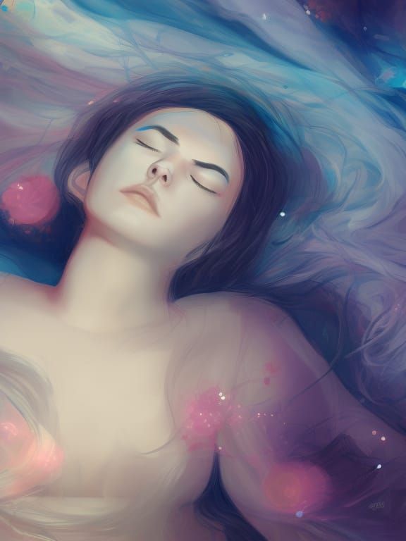 Serene Nap in Expressionist Digital Art Style