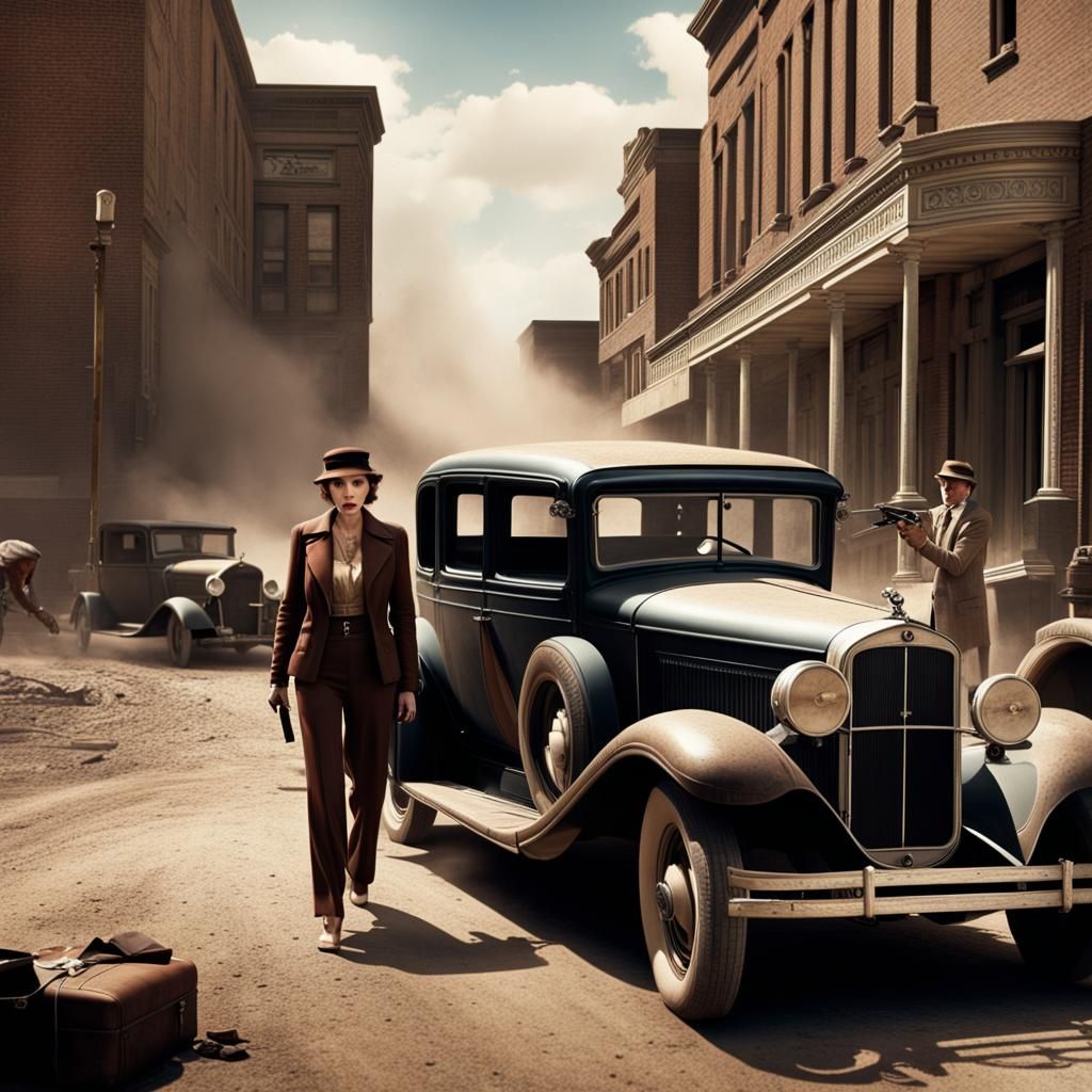 Bonnie and Clyde Bank Robbery: Epic Cinematic Scene