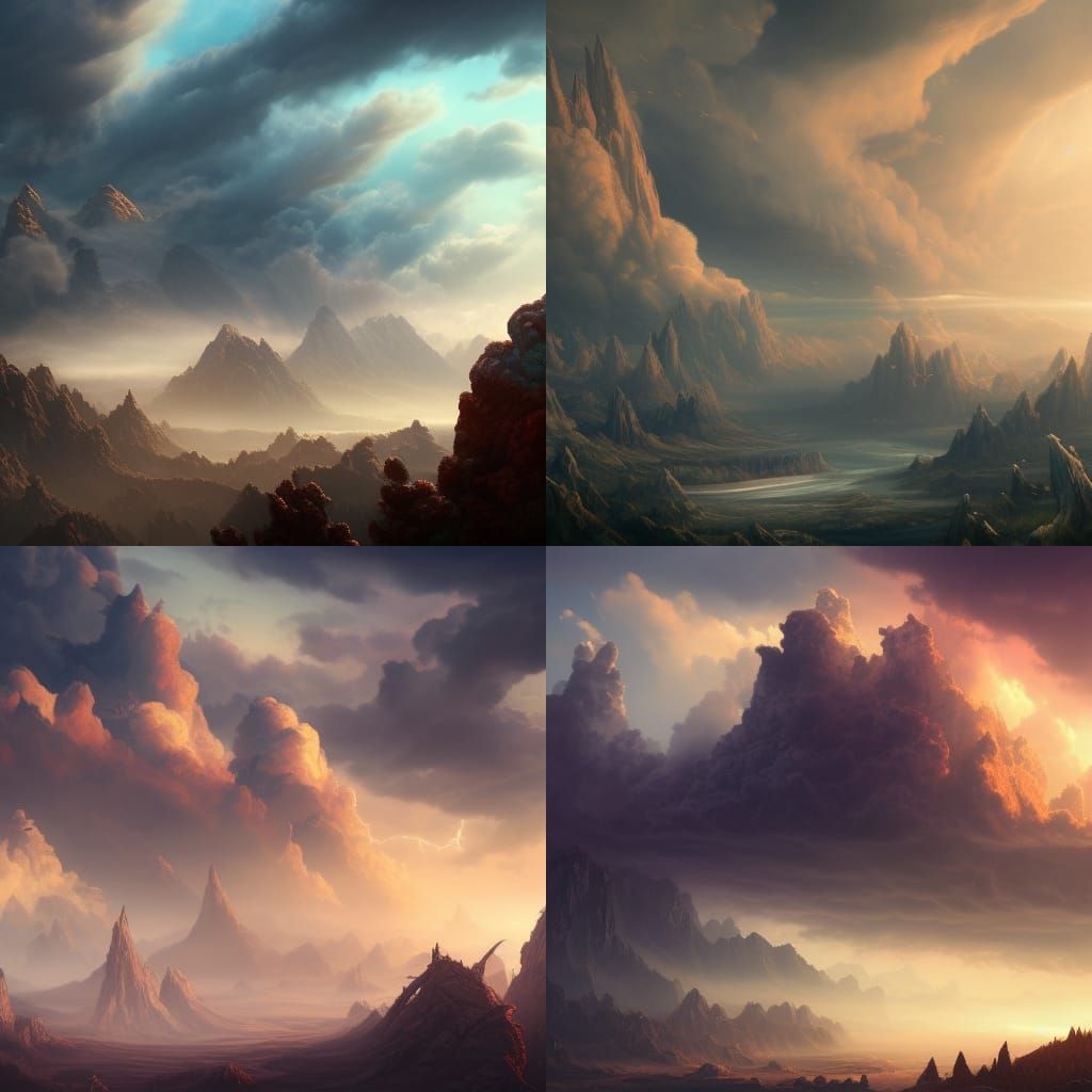 Fantastical Clouds in Detailed Matte Painting