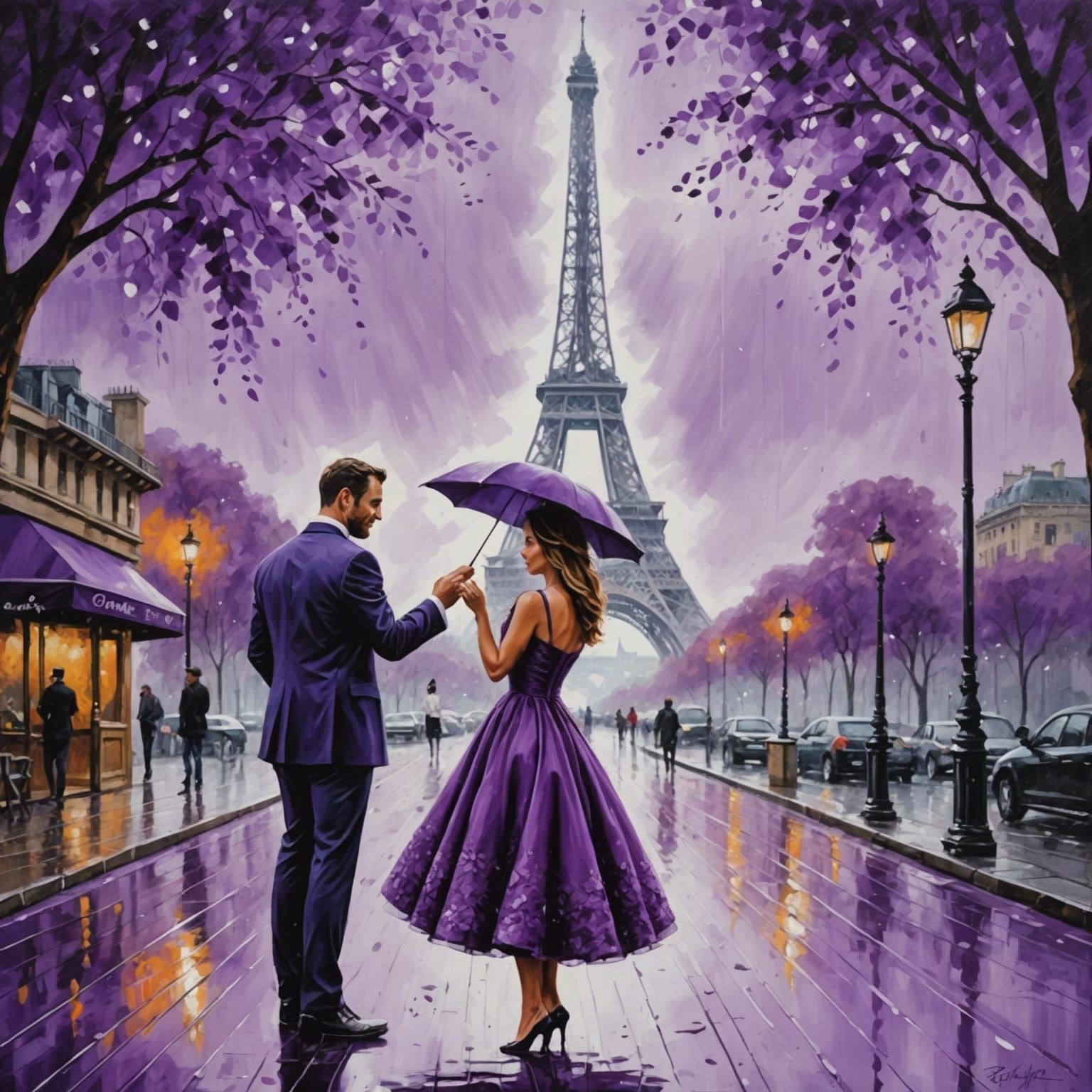 Paris in purple