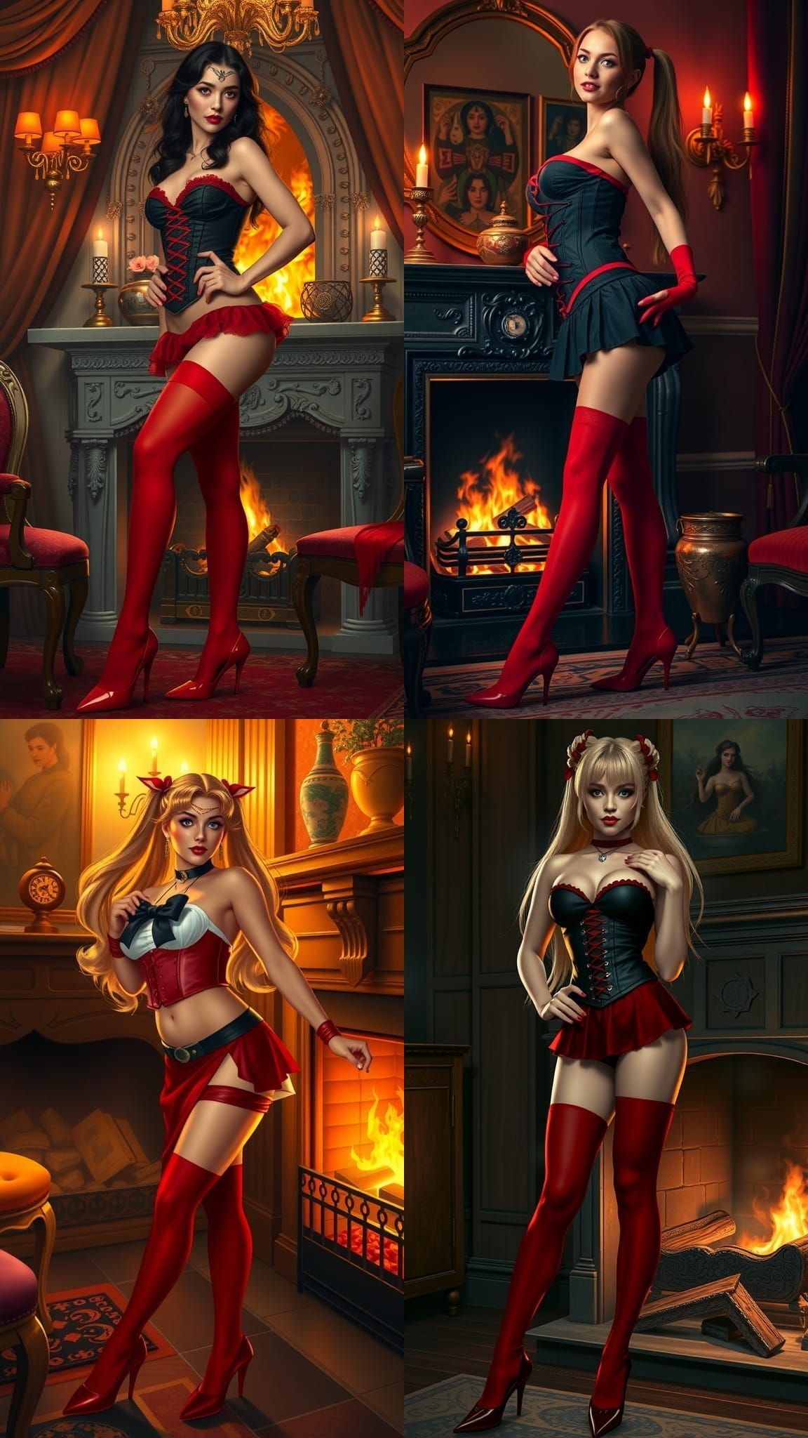 Corrupted Sailor Mars Portrait in Corset and Heels