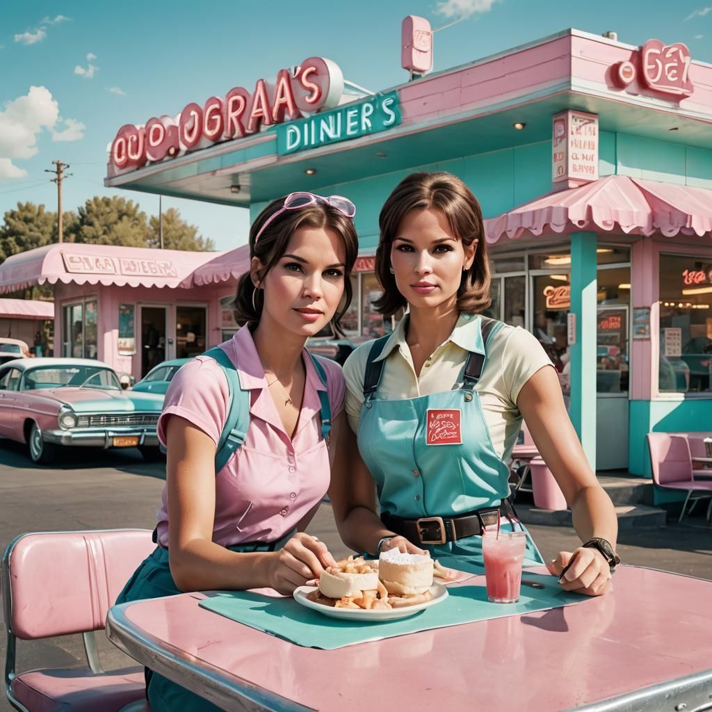 Lara Croft and Dora the Explorer at Diner