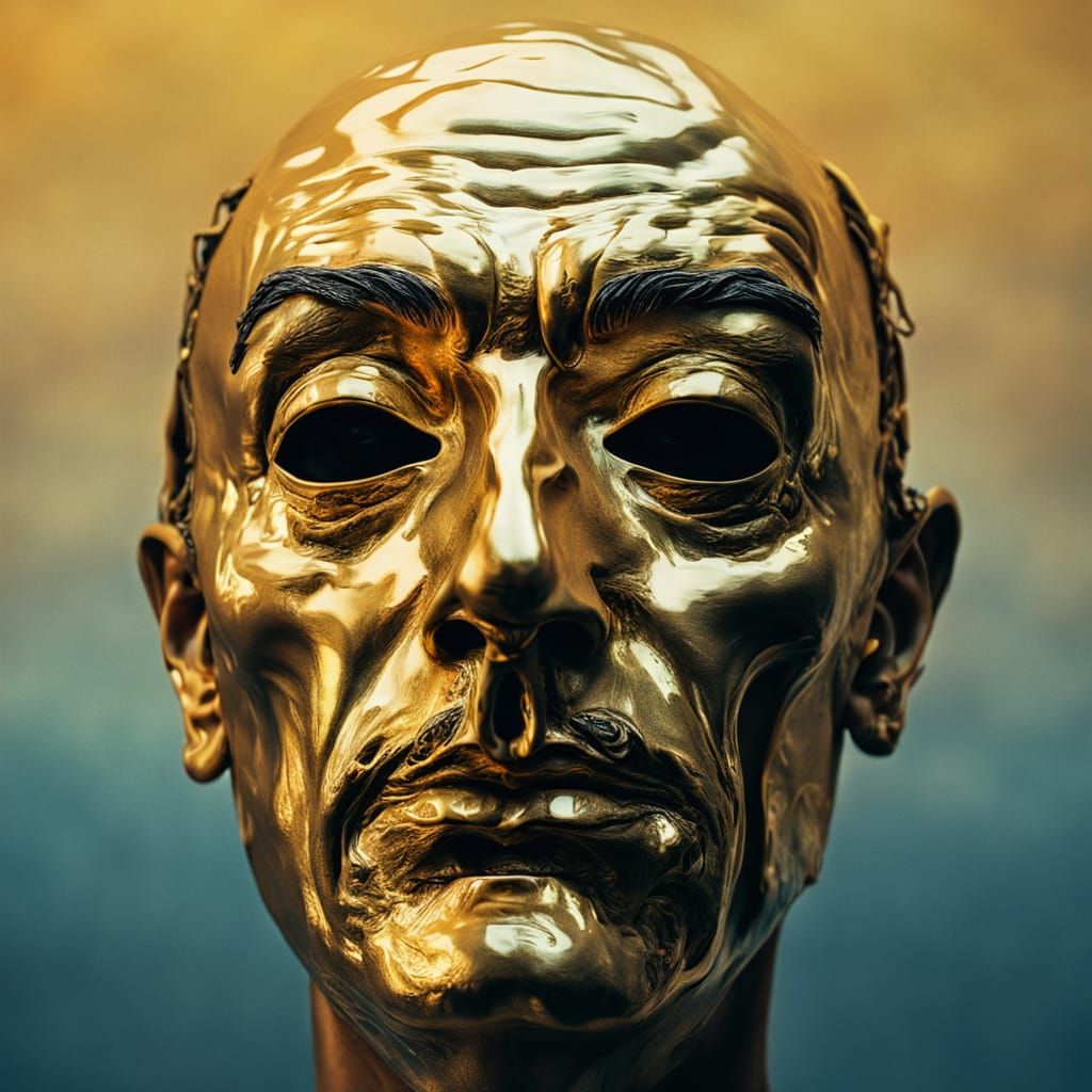 Surreal Masked Portrait in Salvador Dali Style