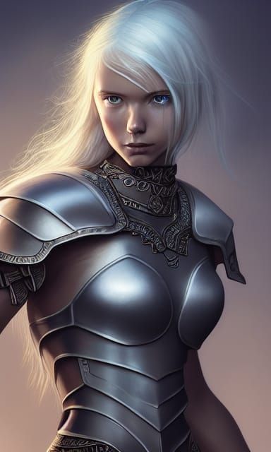 Warrior Elf Woman in Shining Armor