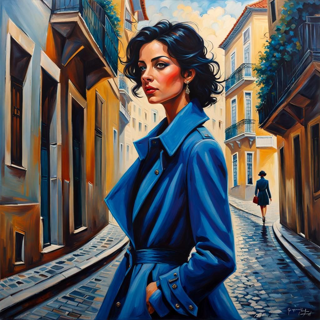 Lisbon Beauty in Gothic Oil Painting