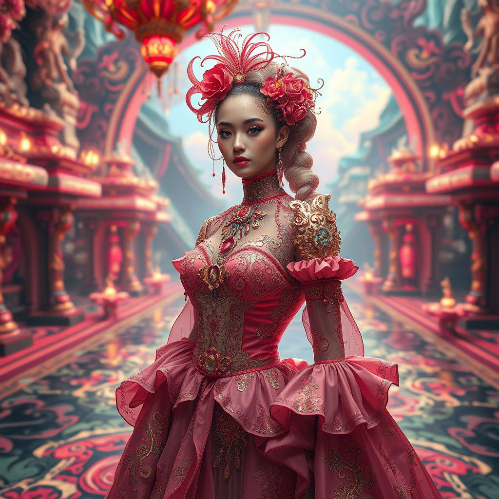 Fantasy Realm Fashion in Surreal Cyberpunk Style