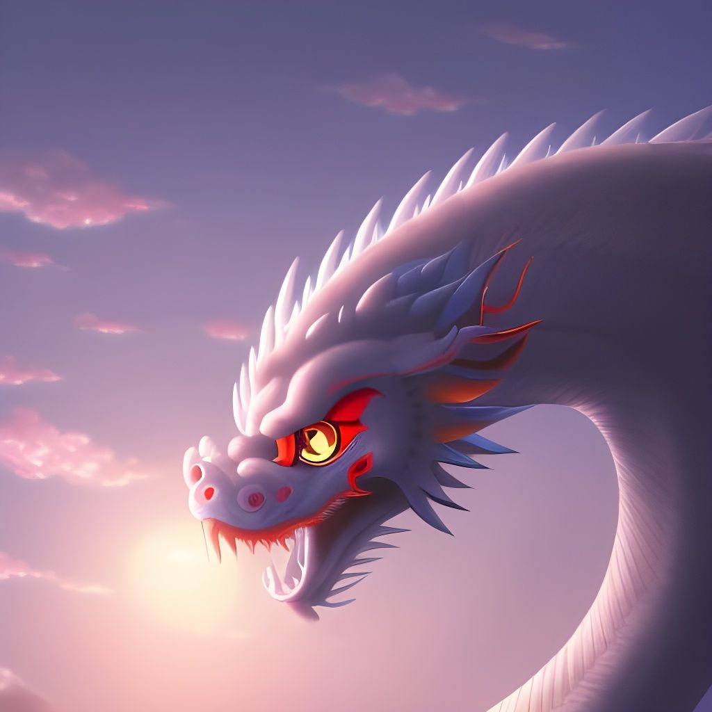 Chinese Dragon in Studio Ghibli Anime Style