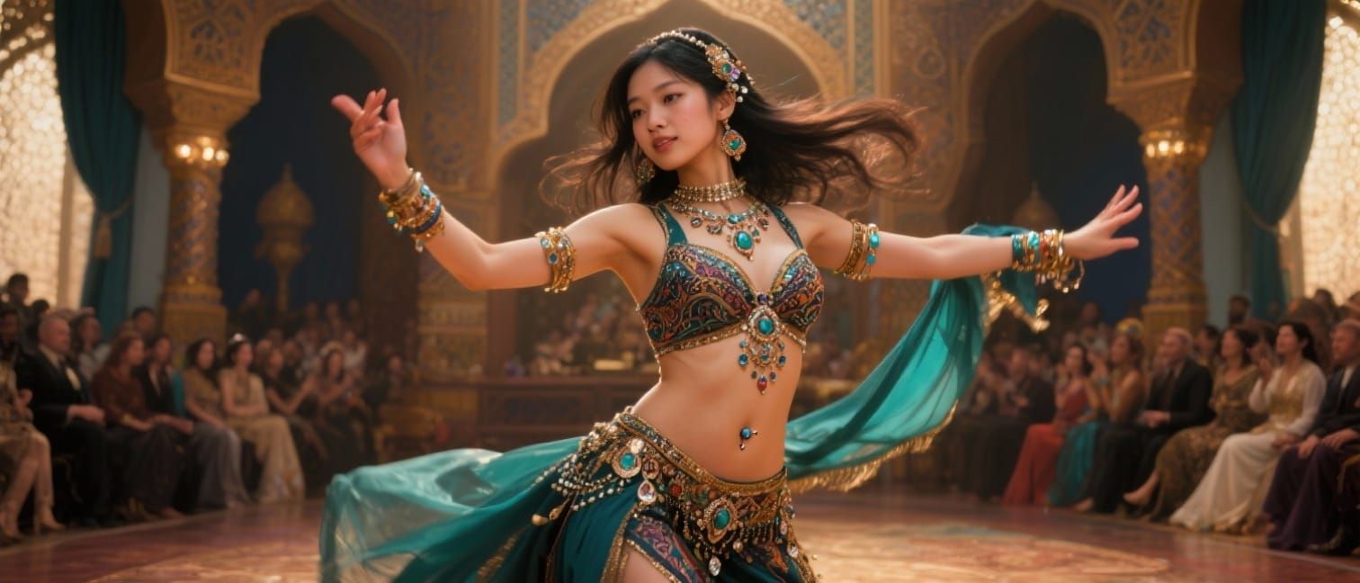 Gorgeous Japanese Bellydancer in Palace