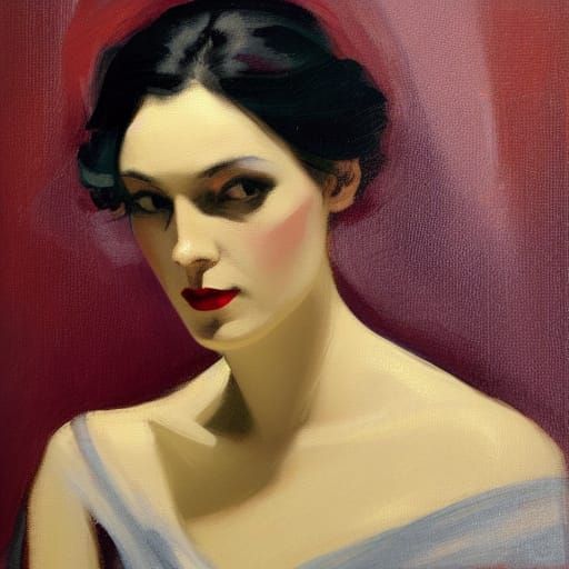 Enigmatic Woman in Moody Light Painting