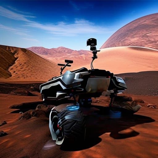 Martian ATV Ride in Hyperdetailed Photorealistic Style