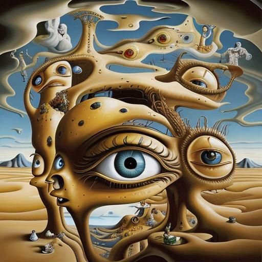 Surreal Melting Clocks Landscape in Surrealist Style