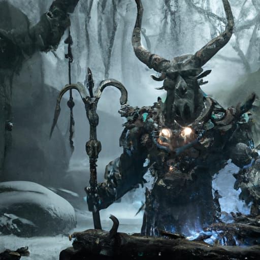 Mad King in Dark Fantasy Forest