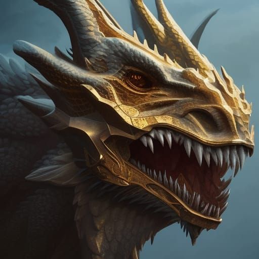 Angelic Dragon Portrait in Hyperdetailed Style
