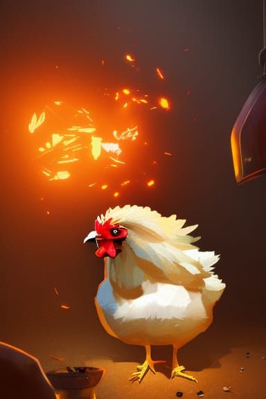 Chicken Cannibalism: Hyperdetailed Digital Concept Art