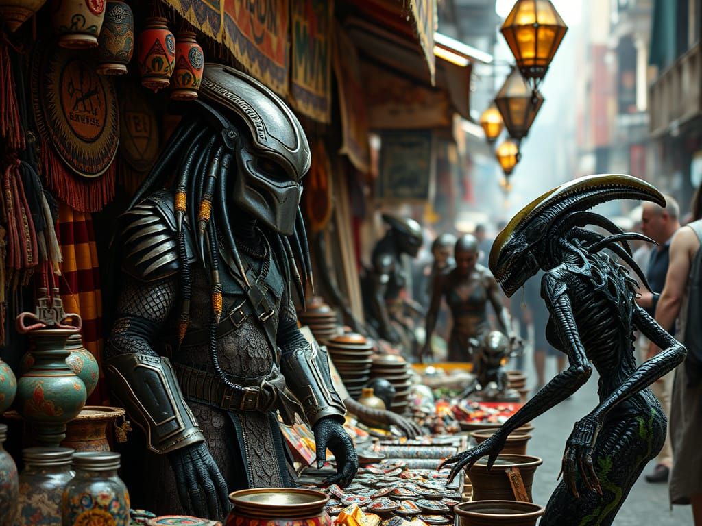Predator and Xenomorphs in Alien Marketplace